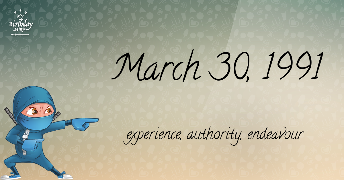 March 30, 1991 Birthday Ninja Poster