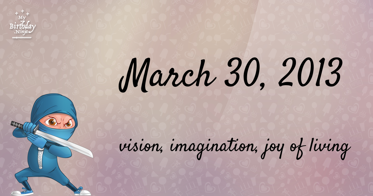 March 30, 2013 Birthday Ninja Poster