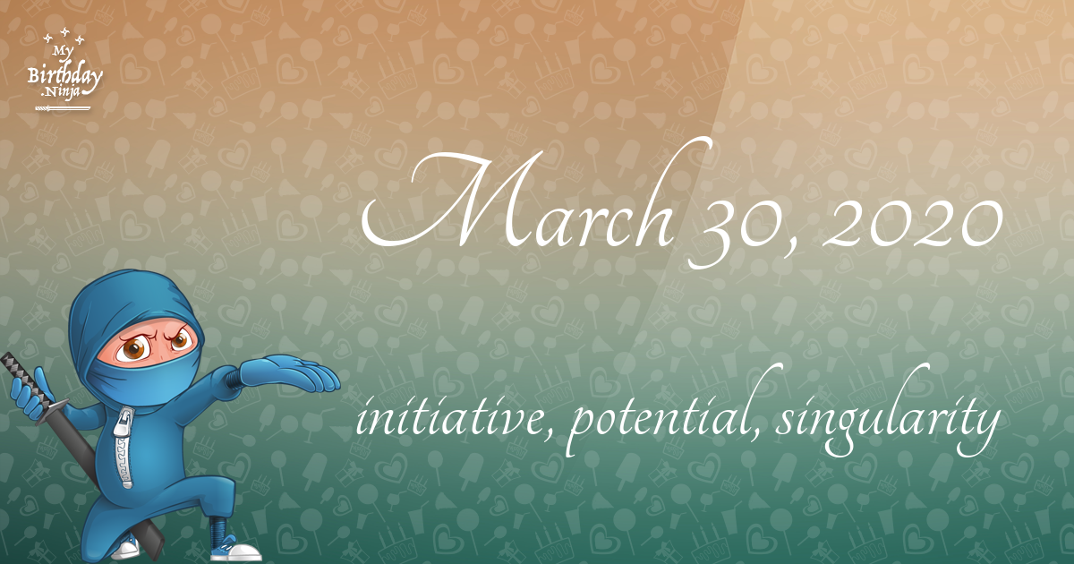 March 30, 2020 Birthday Ninja Poster