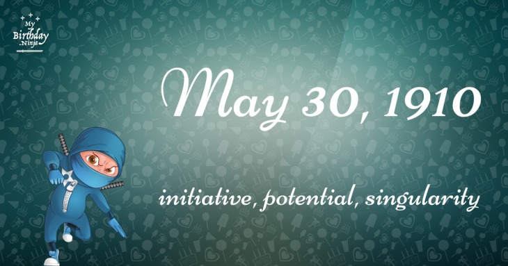 May 30, 1910 Birthday Ninja