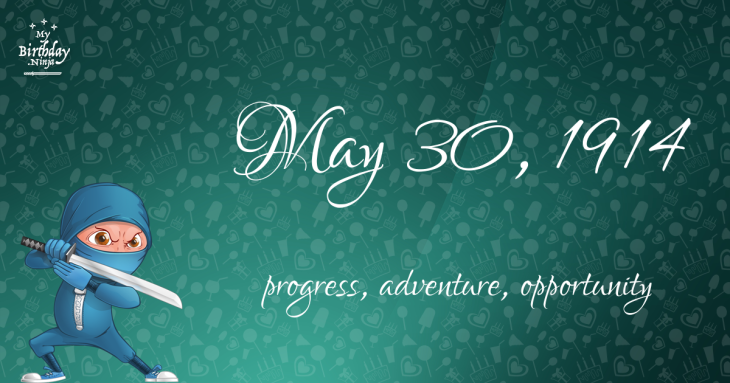 May 30, 1914 Birthday Ninja
