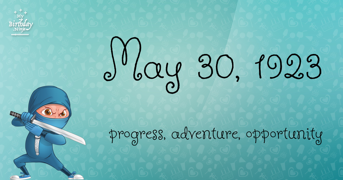 May 30, 1923 Birthday Ninja Poster