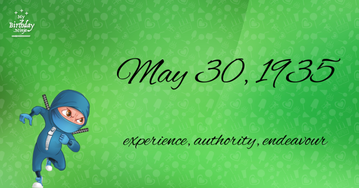 May 30, 1935 Birthday Ninja