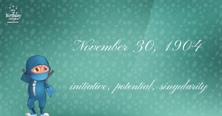 November 30, 1904 Birthday Ninja