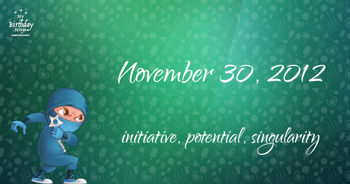 November 30, 2012 Birthday Ninja Poster