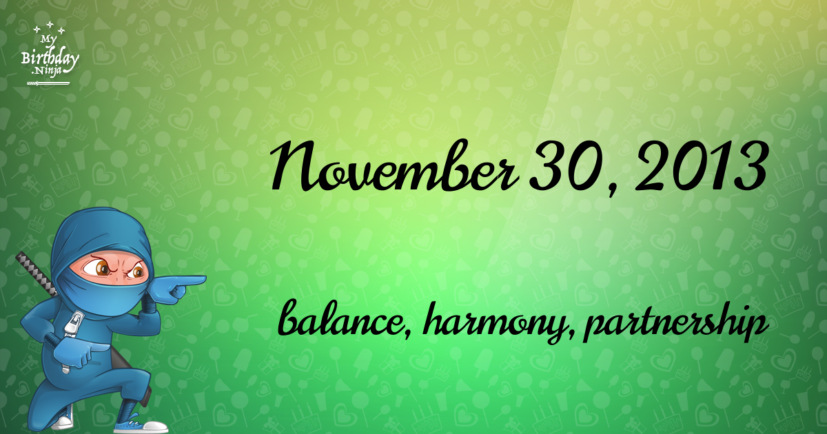 November 30, 2013 Birthday Ninja Poster