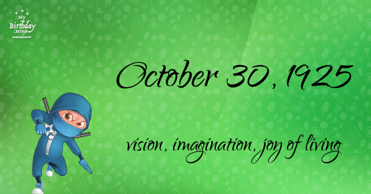 October 30, 1925 Birthday Ninja