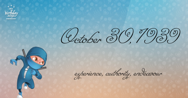 October 30, 1939 Birthday Ninja