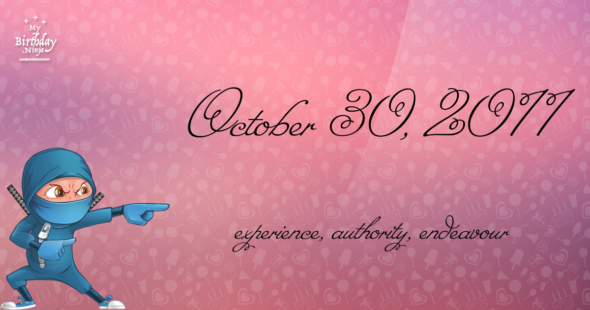 October 30, 2011 Birthday Ninja Poster