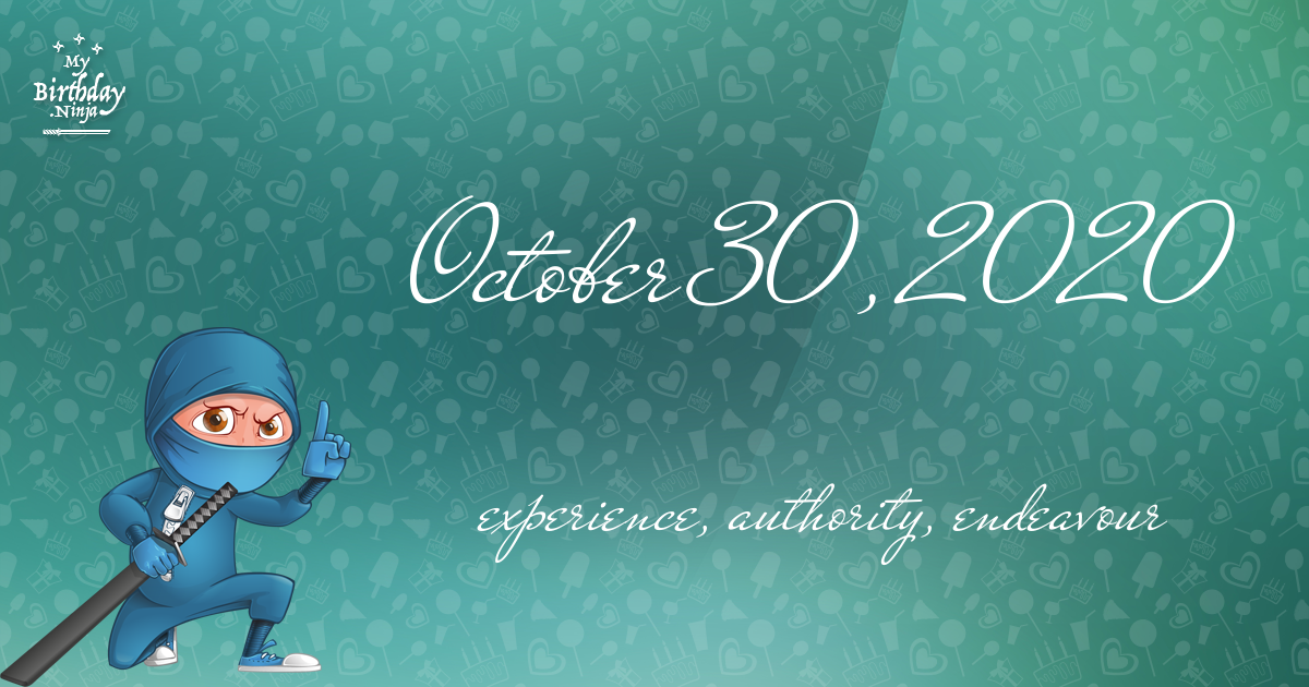 October 30, 2020 Birthday Ninja Poster