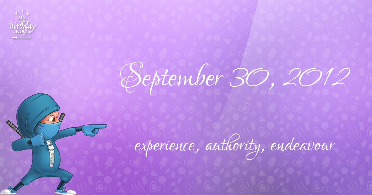 September 30, 2012 Birthday Ninja Poster