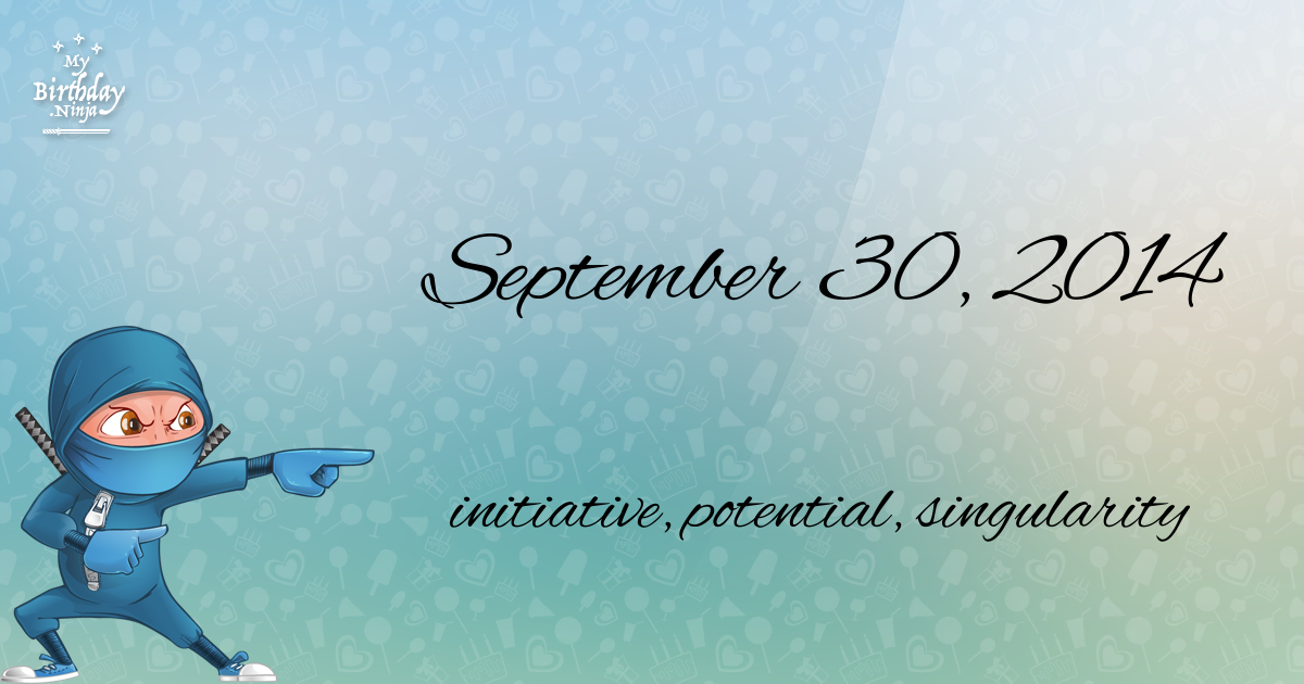 September 30, 2014 Birthday Ninja Poster