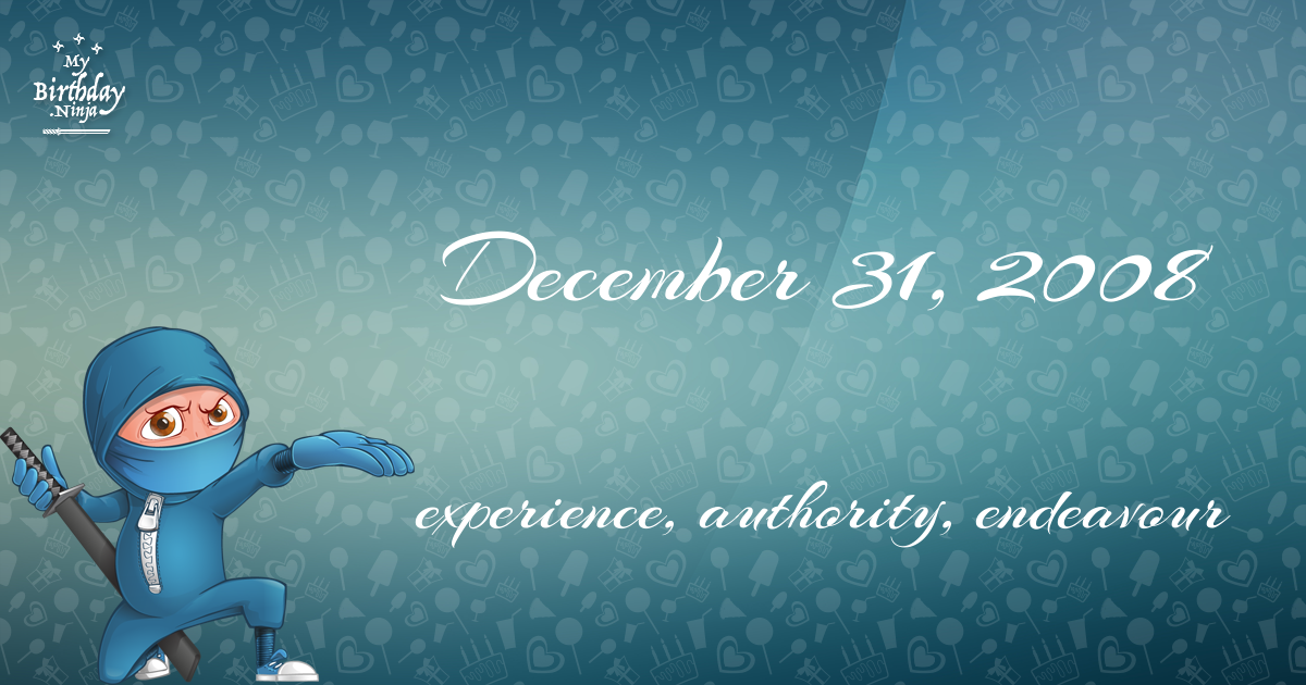 December 31, 2008 Birthday Ninja Poster
