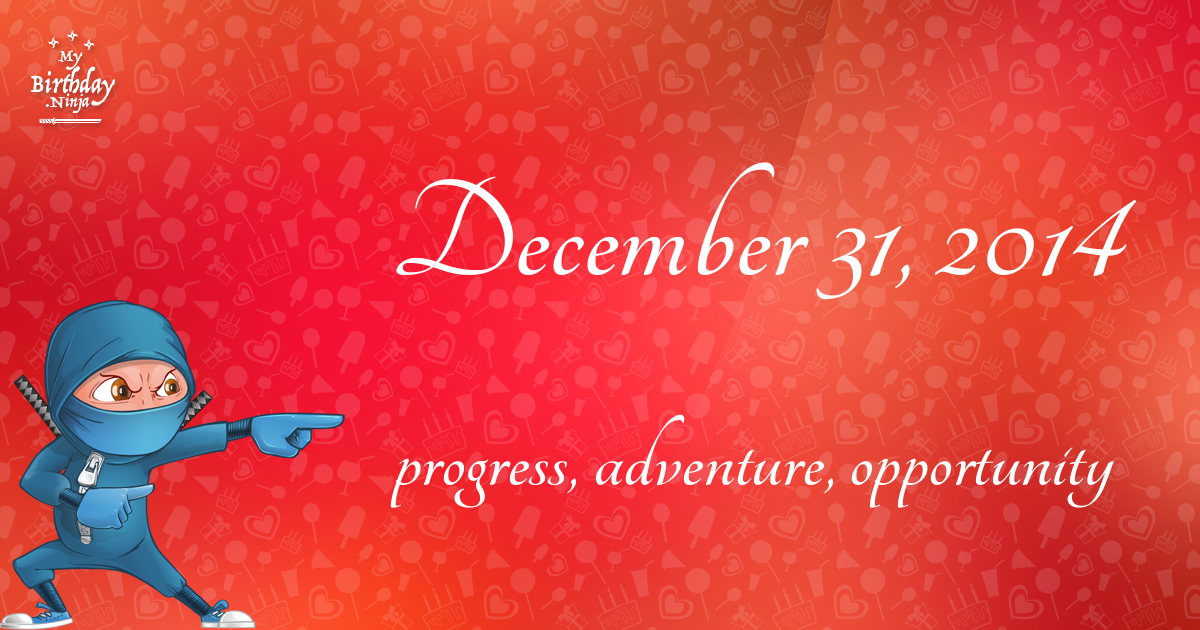 December 31, 2014 Birthday Ninja Poster