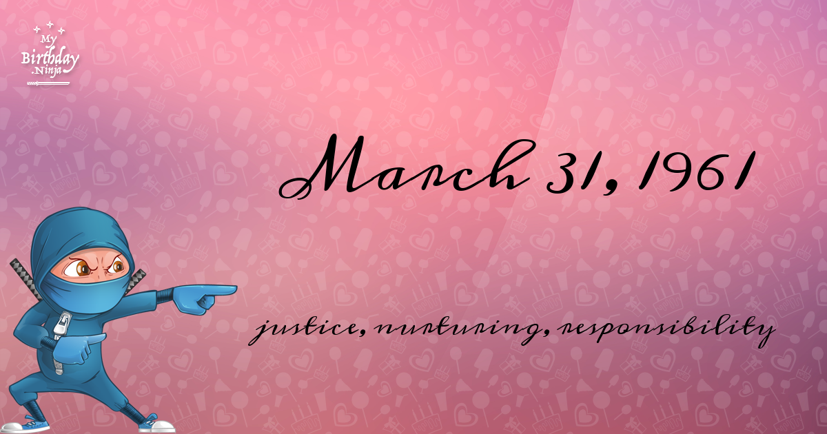 March 31, 1961 Birthday Ninja Poster