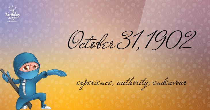 October 31, 1902 Birthday Ninja