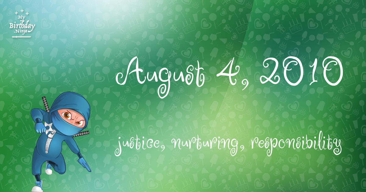 August 4, 2010 Birthday Ninja Poster
