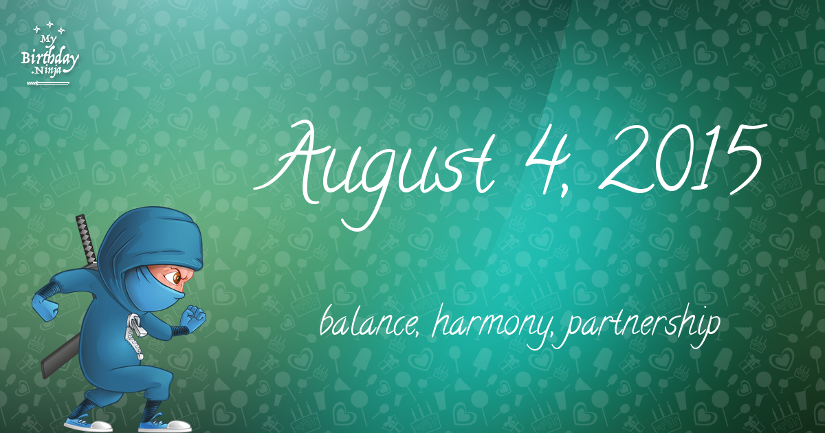 August 4, 2015 Birthday Ninja Poster
