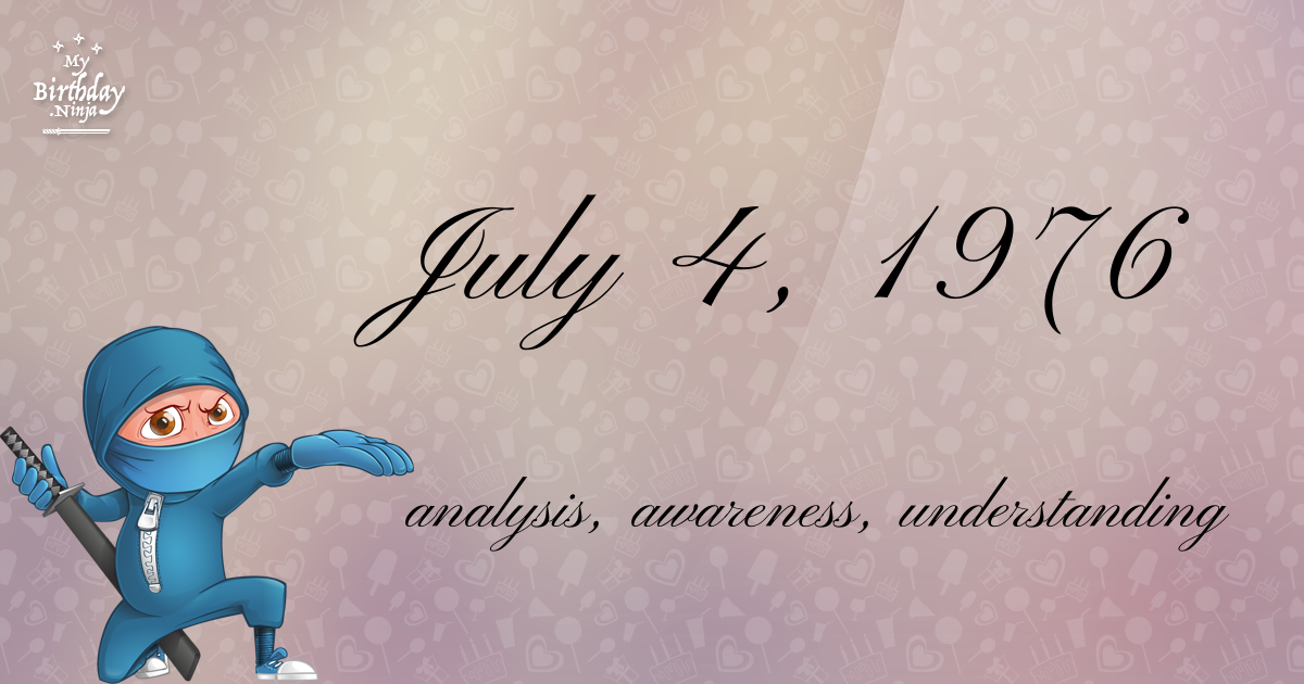 July 4, 1976 Birthday Ninja Poster