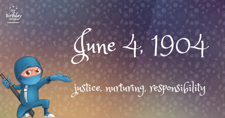 June 4, 1904 Birthday Ninja