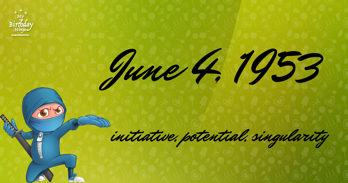 June 4, 1953 Birthday Ninja Poster
