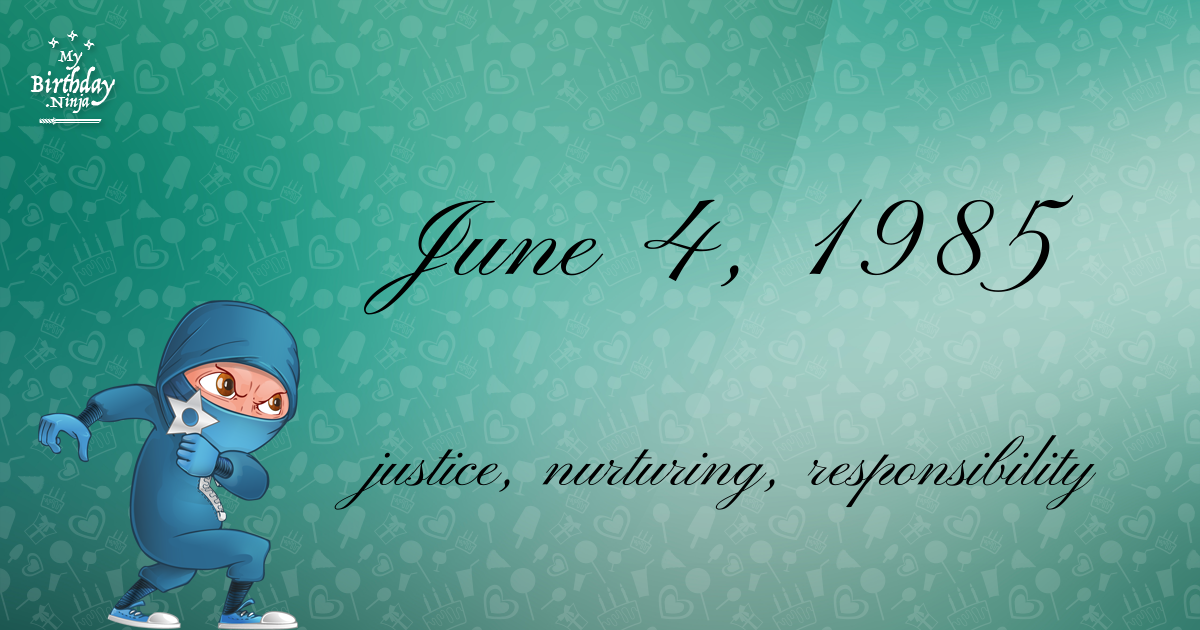 June 4, 1985 Birthday Ninja Poster