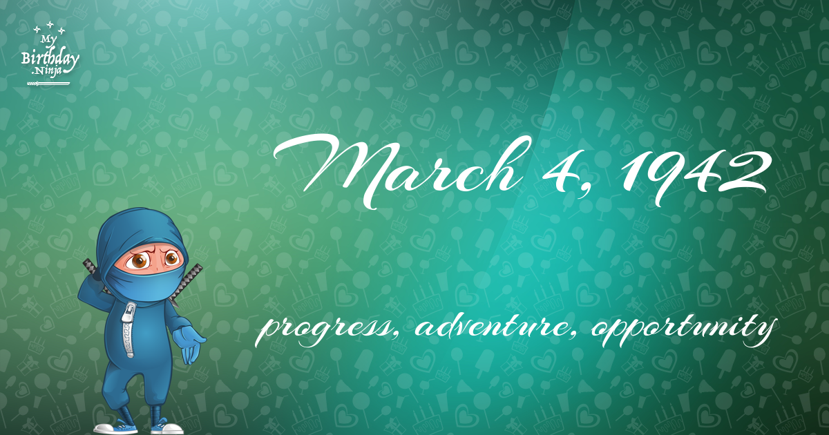 March 4, 1942 Birthday Ninja Poster