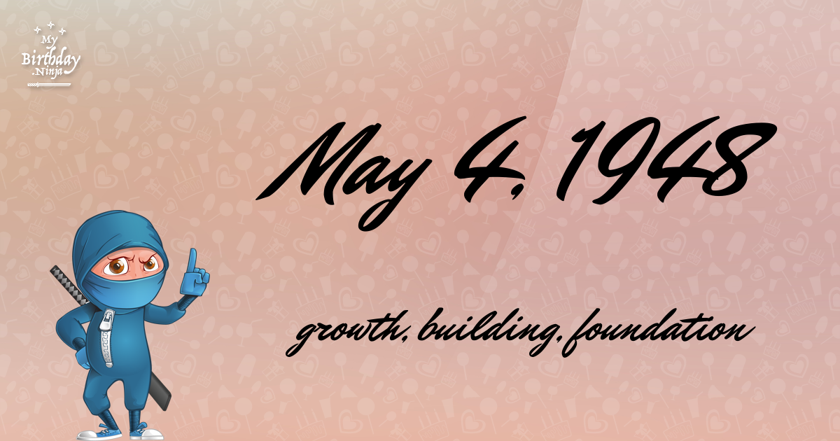 May 4, 1948 Birthday Ninja Poster