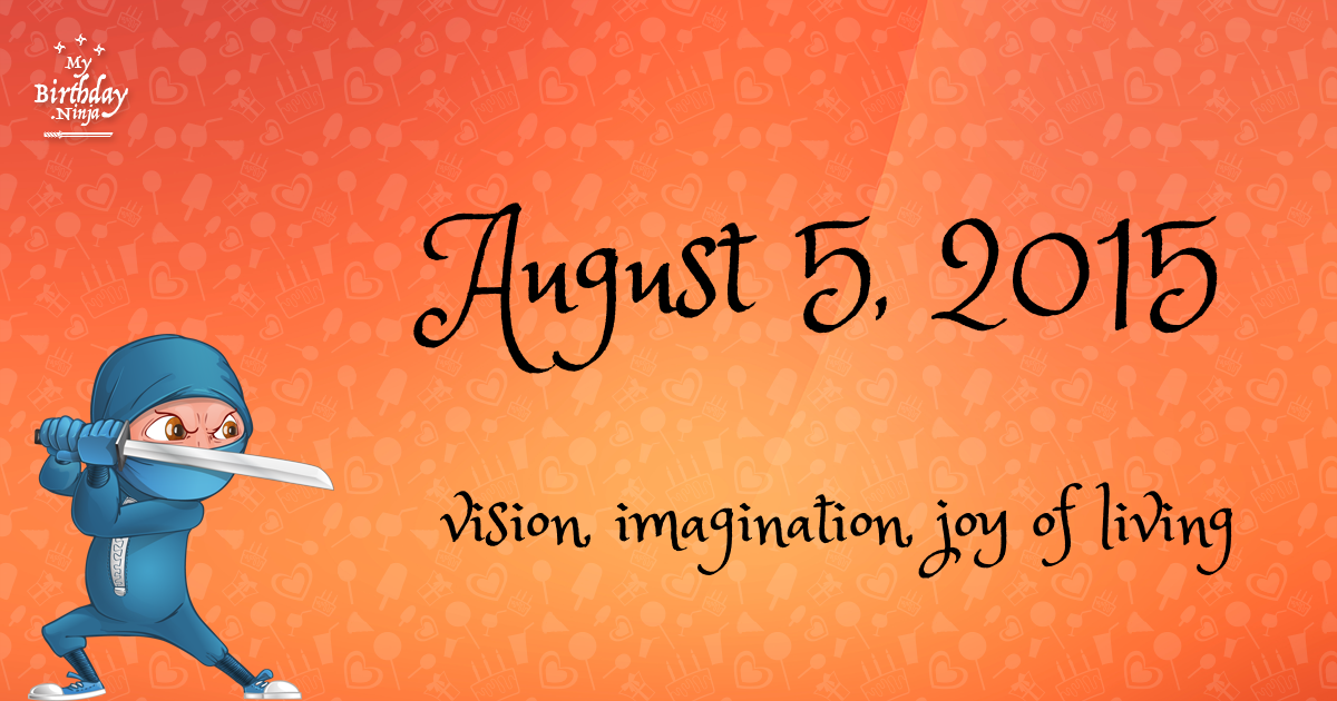 August 5, 2015 Birthday Ninja Poster
