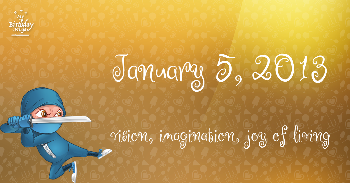 January 5, 2013 Birthday Ninja Poster