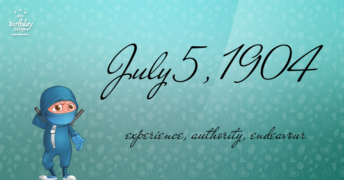 July 5, 1904 Birthday Ninja Poster