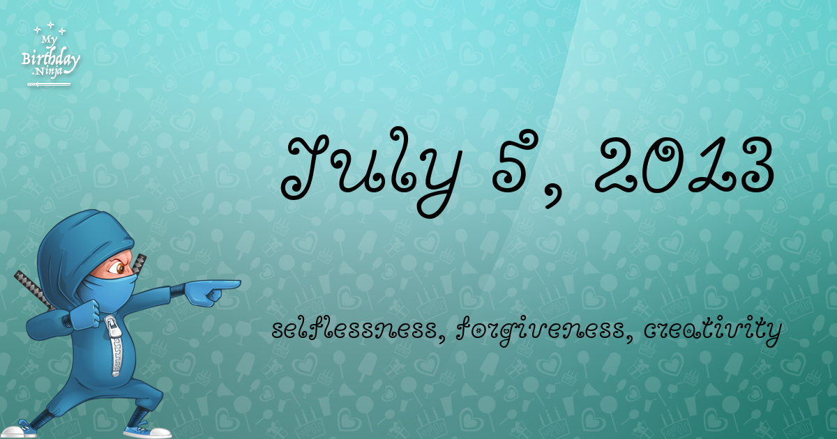 July 5, 2013 Birthday Ninja Poster