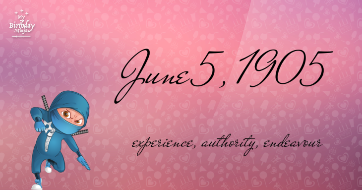 June 5, 1905 Birthday Ninja
