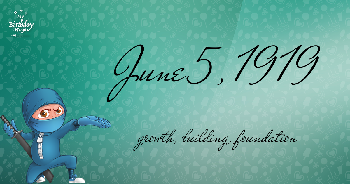 June 5, 1919 Birthday Ninja Poster