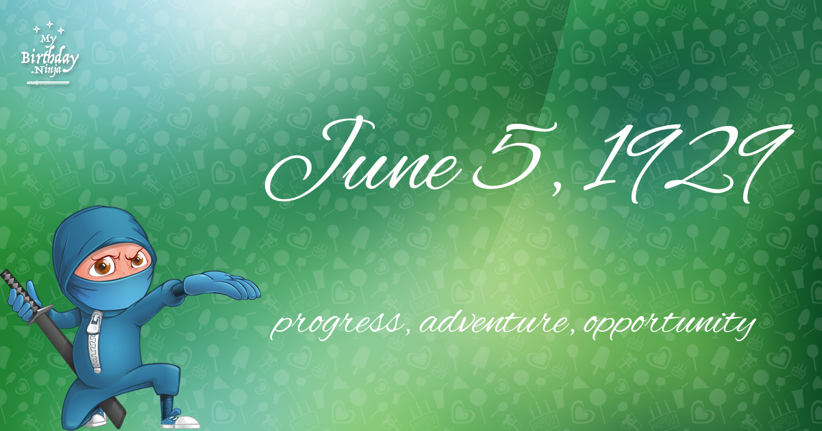 June 5, 1929 Birthday Ninja Poster