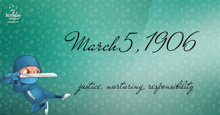 March 5, 1906 Birthday Ninja