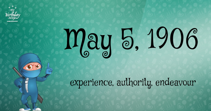 May 5, 1906 Birthday Ninja