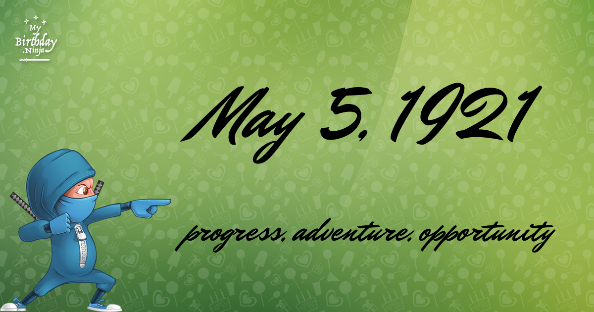 May 5, 1921 Birthday Ninja Poster
