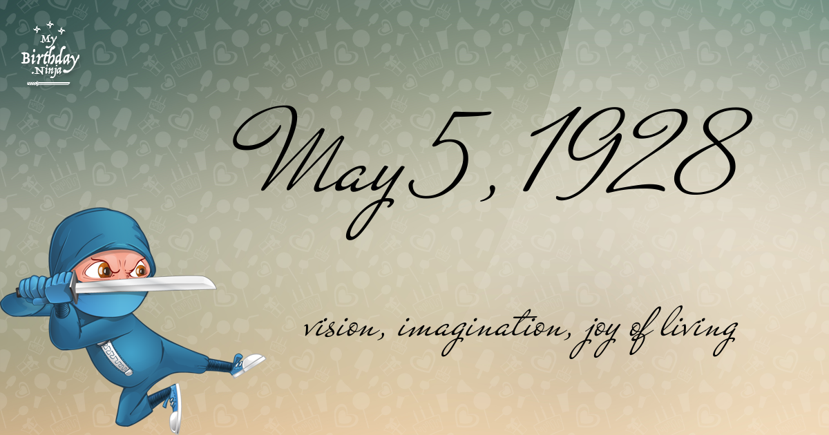 May 5, 1928 Birthday Ninja Poster