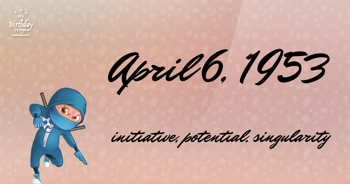 April 6, 1953 Birthday Ninja Poster