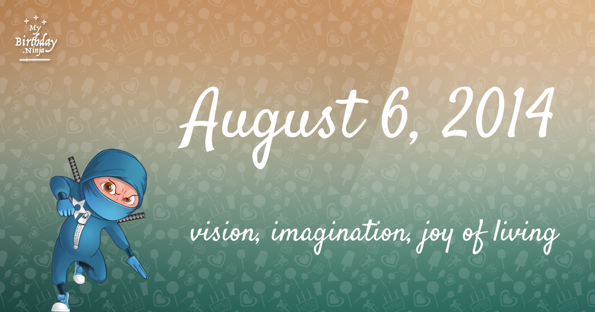 August 6, 2014 Birthday Ninja Poster