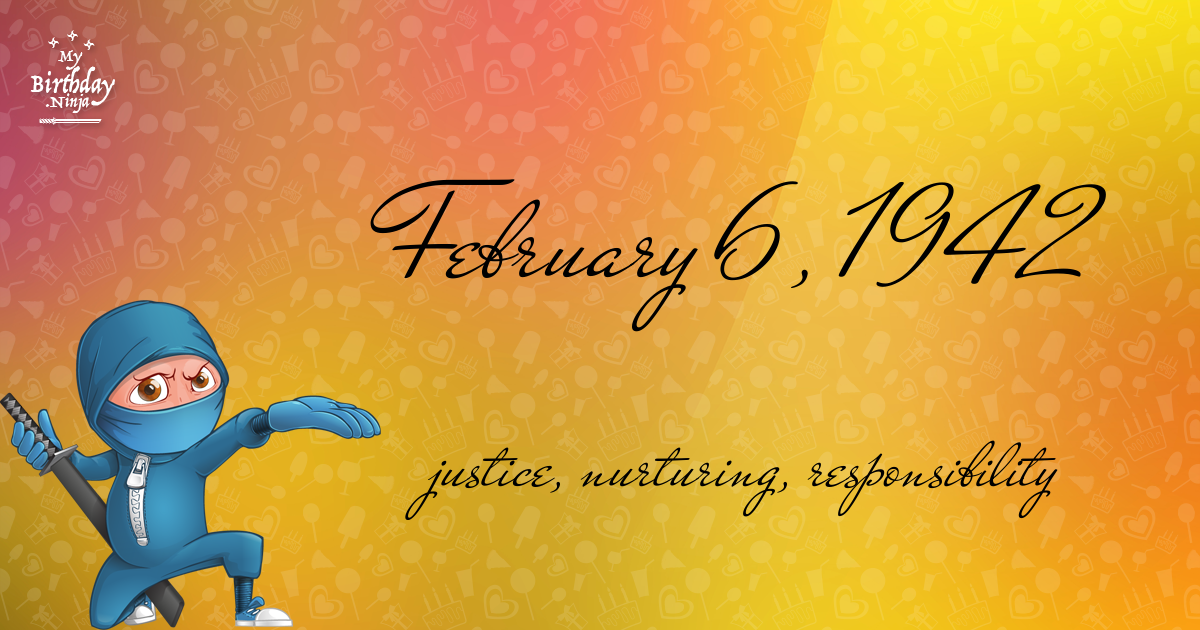 February 6, 1942 Birthday Ninja Poster
