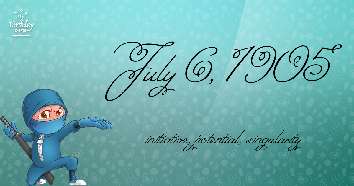 July 6, 1905 Birthday Ninja Poster