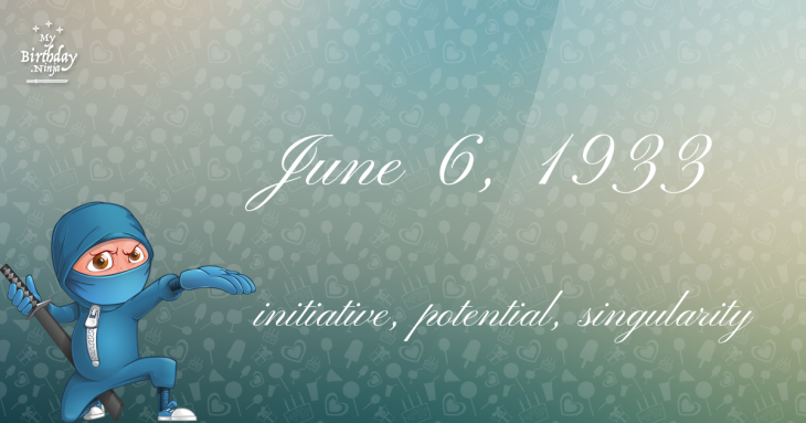 June 6, 1933 Birthday Ninja
