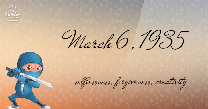 March 6, 1935 Birthday Ninja