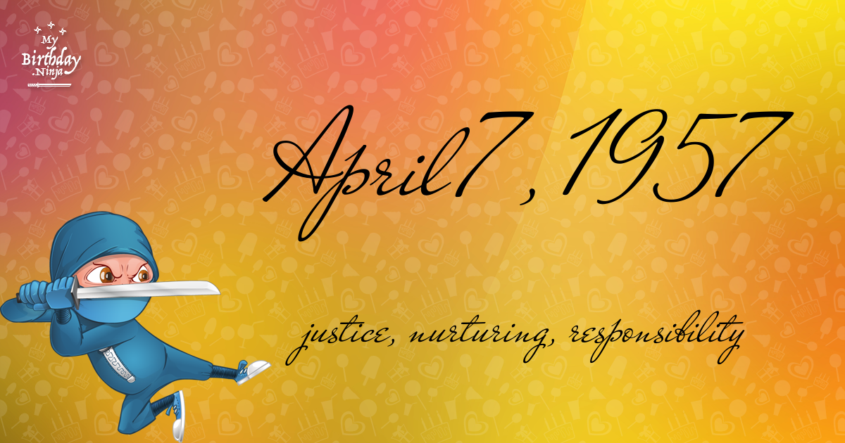 April 7, 1957 Birthday Ninja Poster