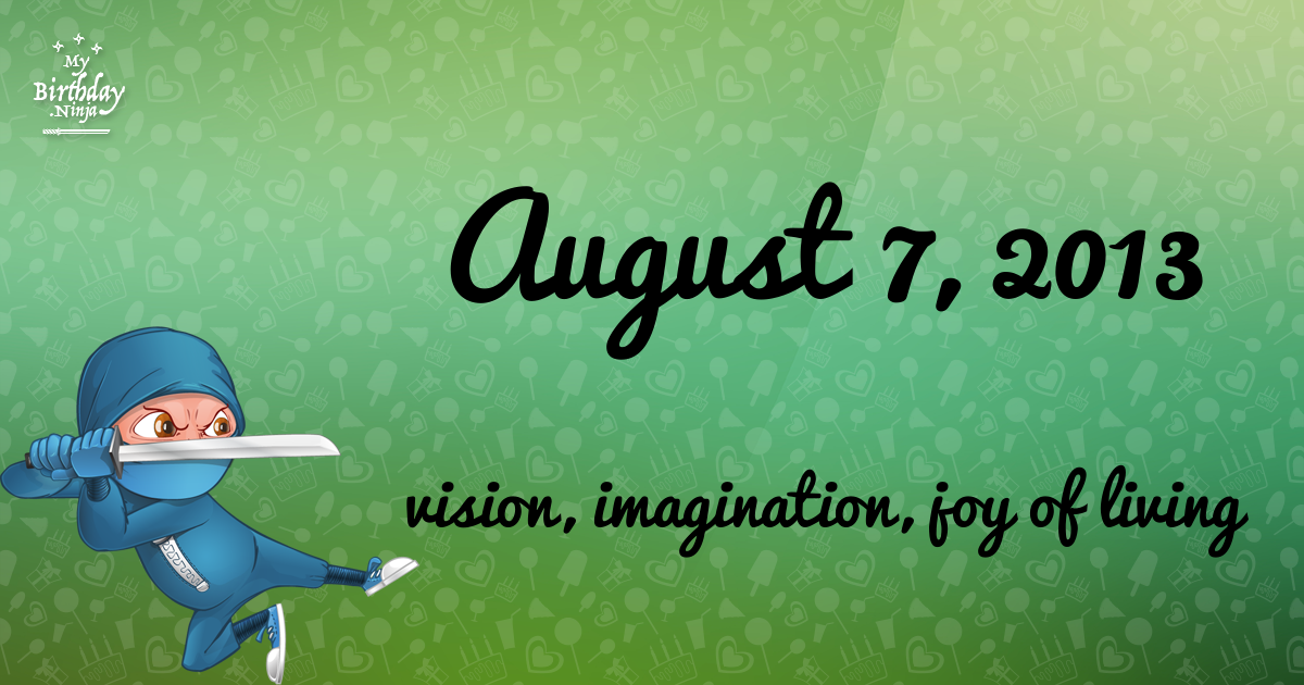 August 7, 2013 Birthday Ninja Poster