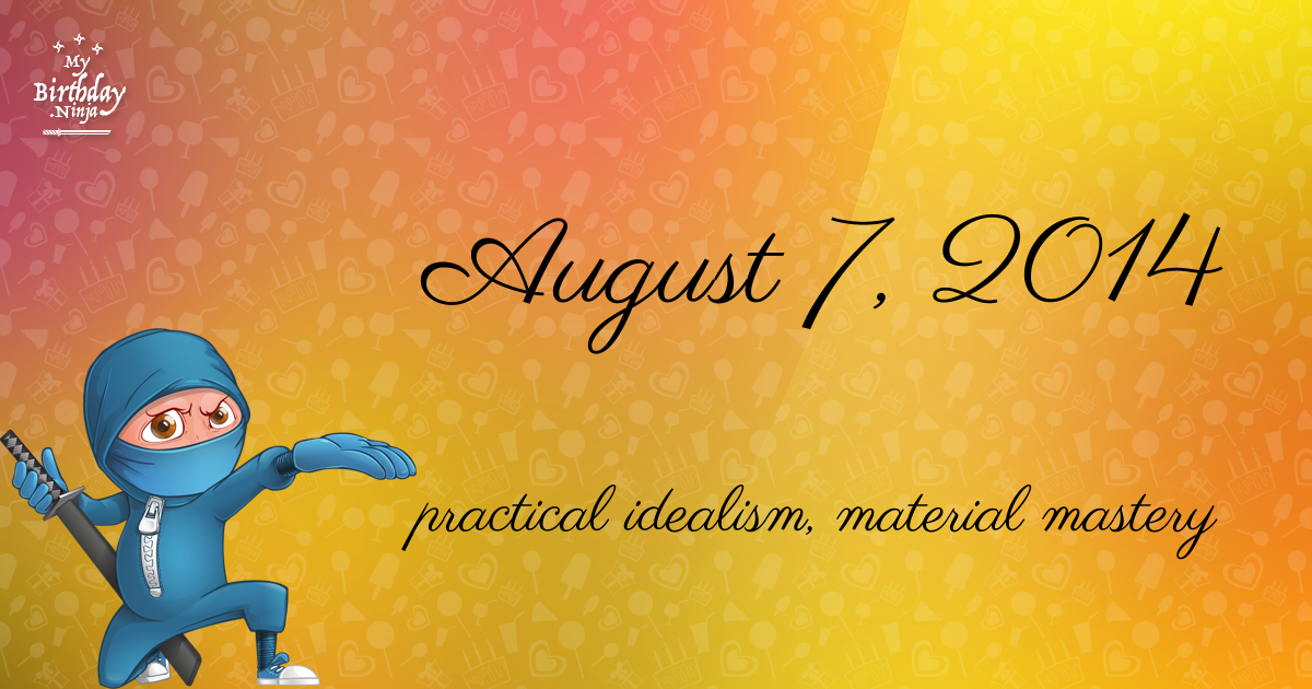 August 7, 2014 Birthday Ninja Poster
