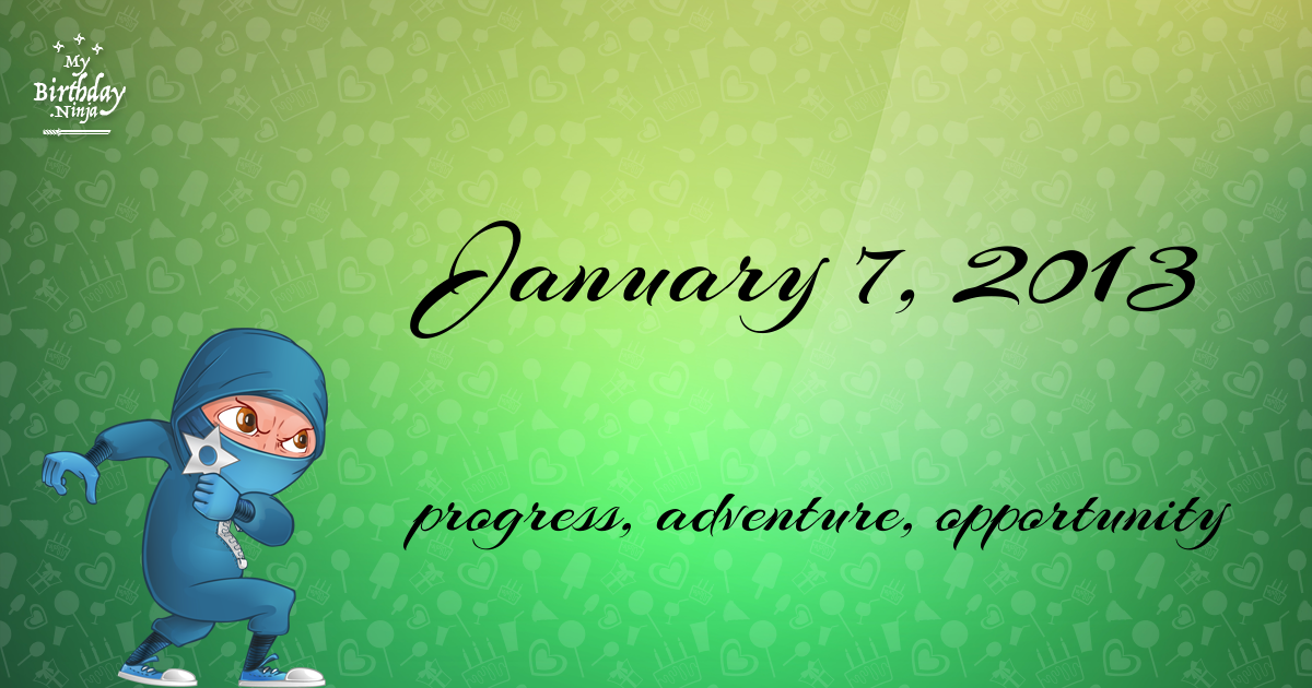 January 7, 2013 Birthday Ninja Poster