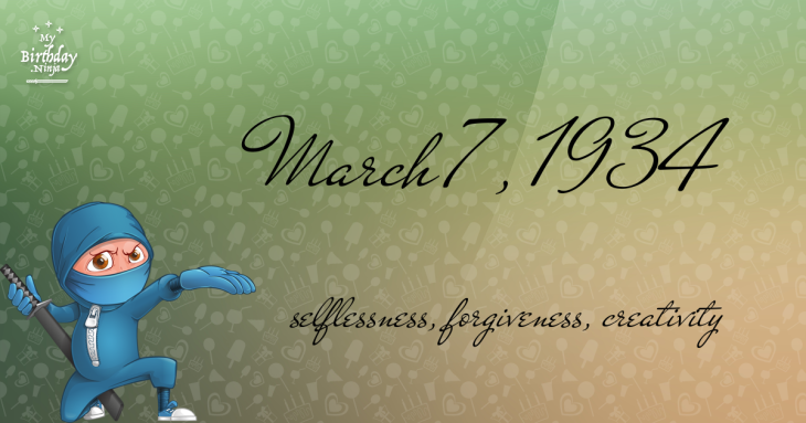 March 7, 1934 Birthday Ninja